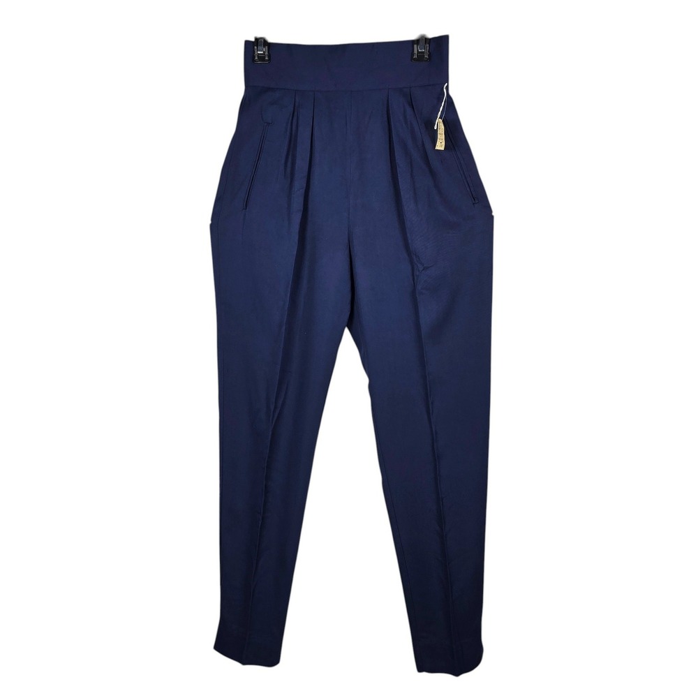 VTG Autograph American Clothing  Pleated Trousers Navy Blue High Waisted 7/8 NWT